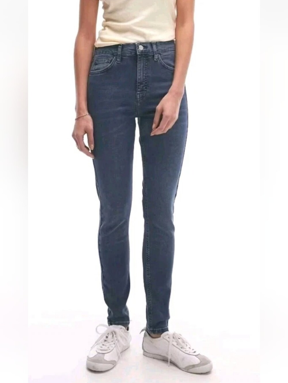 Topshop Moto Jamie Skinny Jeans High Rise Ankle Stretch Medium Blue Wash 25